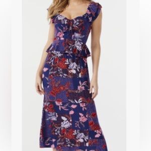 sofia by sofia vergara Navy Floral Maxi Dress with Pink & Red Accents